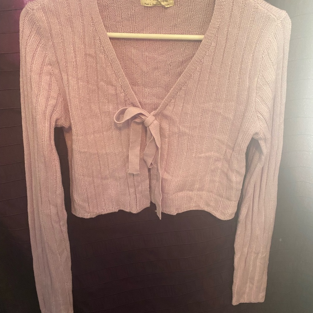 Purple knitted cardigan